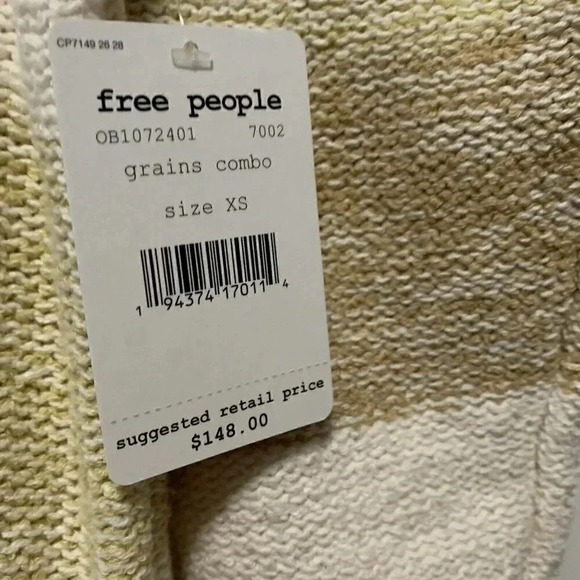 Free People Size XS Grains Combo Southport Beach Oversized Cardigan Sweater NEW! - Picture 10 of 10
